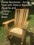 Handcrafted Alaska Cedar Adirondack Rocking Chair
