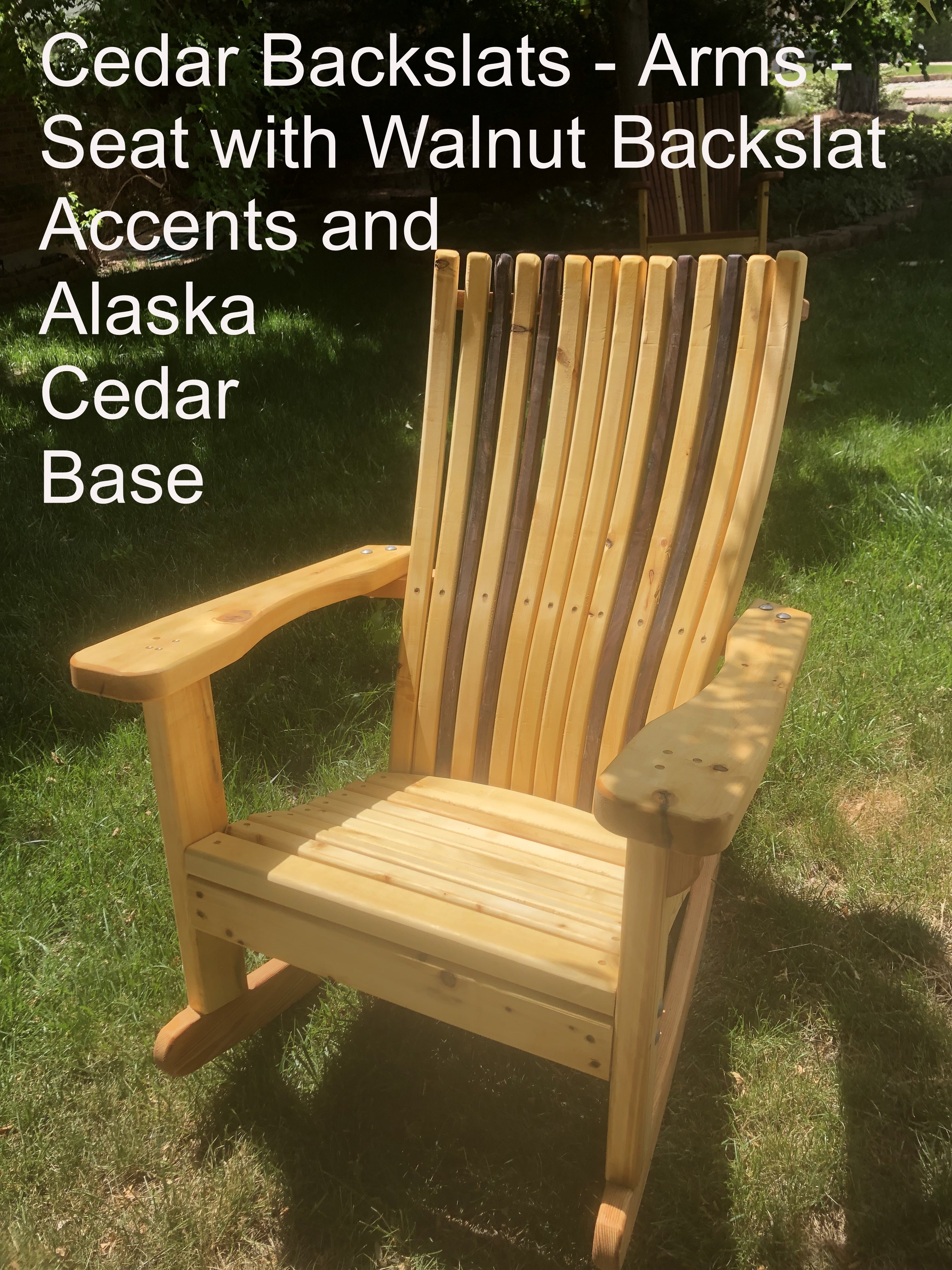 Handcrafted Alaska Cedar Adirondack Rocking Chair