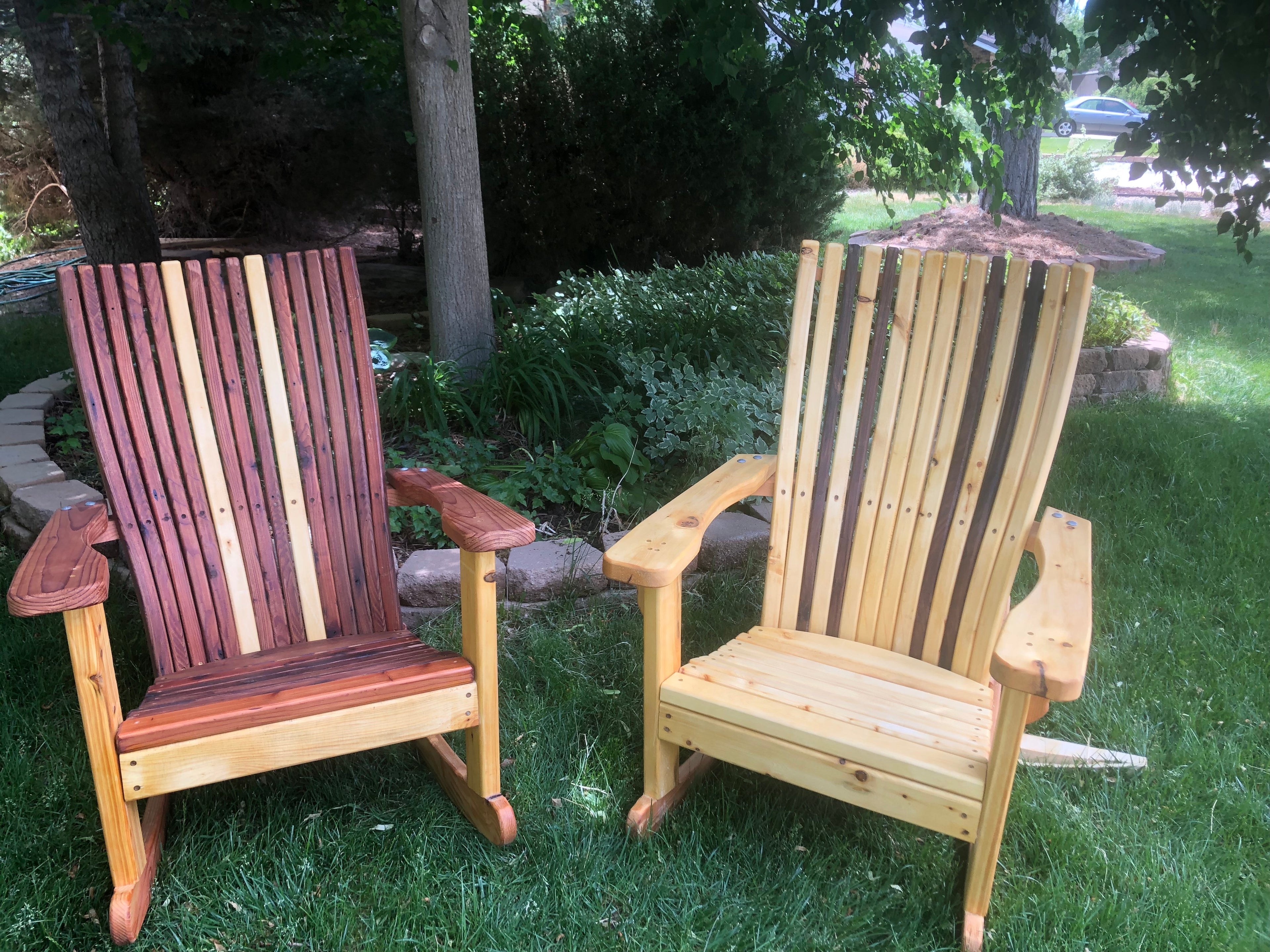 Handcrafted Alaska Cedar Adirondack Rocking Chair